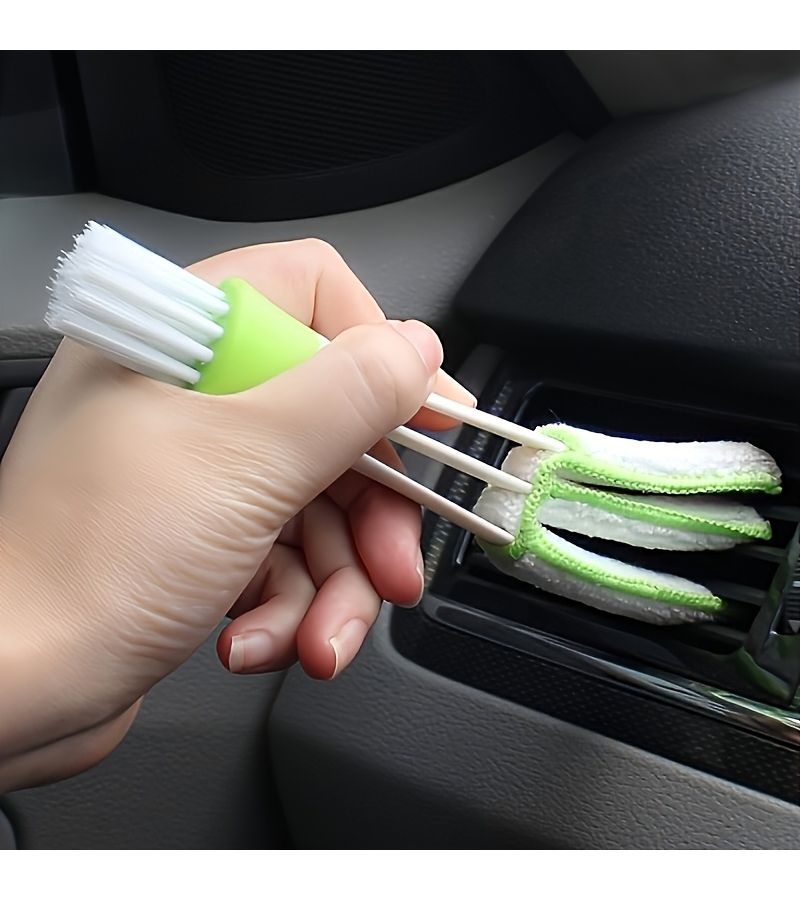 3pcs 2 In 1 Multifunctional PE Car Vent Cleaning Brush Detachable Washable Air Conditioner Curtain Dusting Brush For Cleaning Boat Vehicle Interior Details And Corners - Image 1