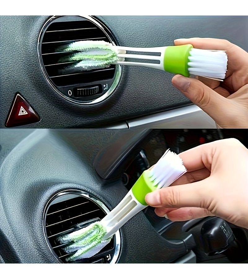 3pcs 2 In 1 Multifunctional PE Car Vent Cleaning Brush Detachable Washable Air Conditioner Curtain Dusting Brush For Cleaning Boat Vehicle Interior Details And Corners - Image 3