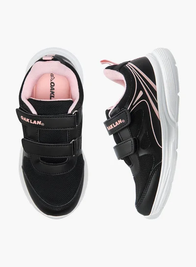 Oaklan by Shoexpress Logo Print Sports Shoes with Hook and Loop Closure