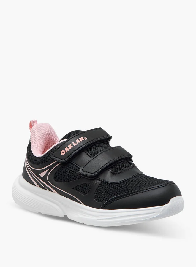Oaklan by Shoexpress Logo Print Sports Shoes with Hook and Loop Closure
