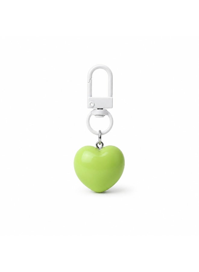 Light Green Heart Keychain Cute Bag Charm Pendant for Keys - Image 1