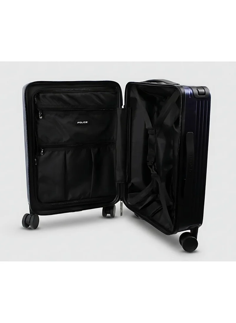 بوليس Police Travel Carry-On Trolley with Integrated USB Port, TSA Lock, Hardside Construction & Tactical Travel Design – Blue