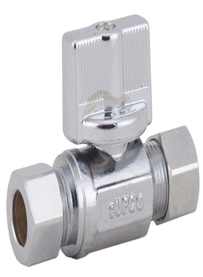 ال دي صمام LD - صمام إيقاف مستقيم 1/4 دورة 3/8 بوصة قطر خارجي × 3/8 بوصة ضغط، ربع دورة LF نحاس مطلي بالكروم لإيقاف إمداد المياه لتركيب الصنبور أو المرحاض (عبوة من 4 قطع) - Image 5