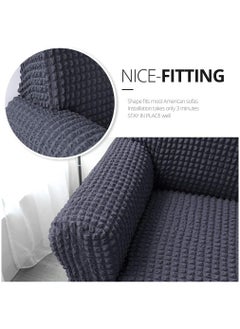 EVORY HOME Sofa Cover 4-Pieces Set of 7-Seater (3+2+1+1) Super Stretchable Anti-Wrinkle Slip Resistant Furniture Protector  - Image 4