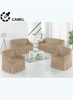 EVORY HOME Sofa Cover 4-Pieces Set of 7-Seater (3+2+1+1) Super Stretchable Anti-Wrinkle Slip Resistant Furniture Protector  - Image 1