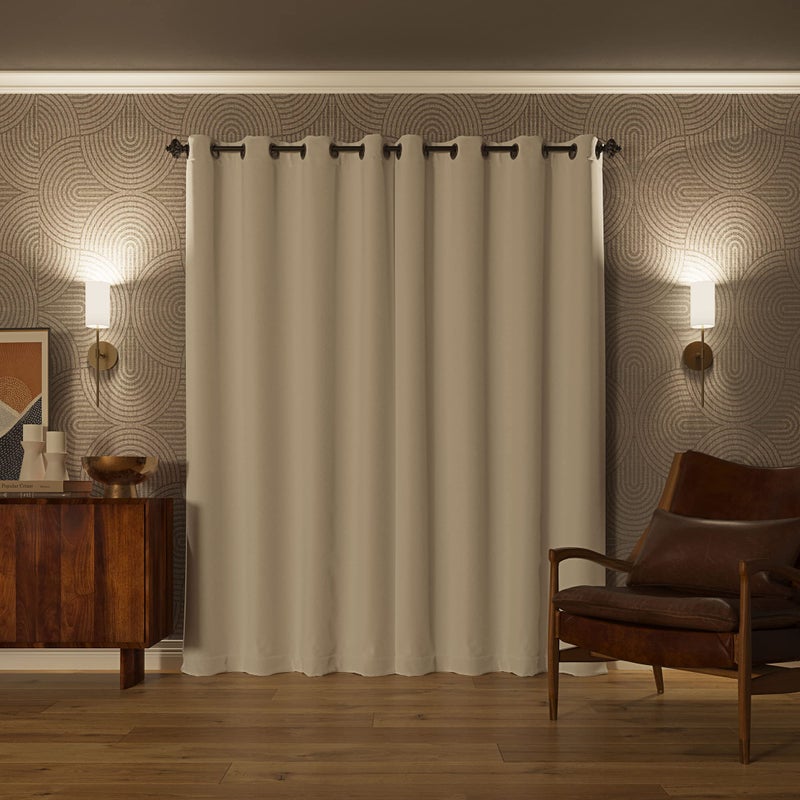 Sun Zero Nordic 2-Pack Theater Grade Noise Reducing Extreme 100% Blackout Grommet Curtain Panel Pair, 52" x 84, White - Image 2