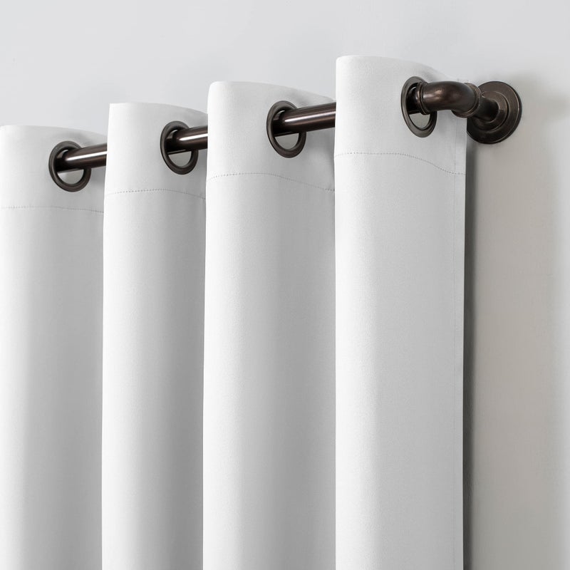 Sun Zero Nordic 2-Pack Theater Grade Noise Reducing Extreme 100% Blackout Grommet Curtain Panel Pair, 52" x 84, White - Image 3