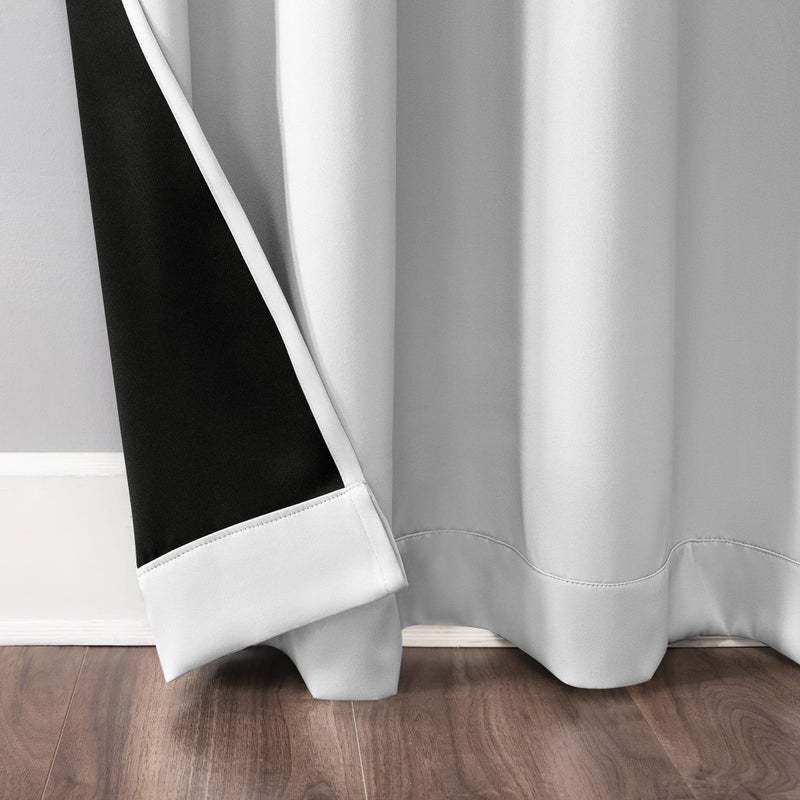 Sun Zero Nordic 2-Pack Theater Grade Noise Reducing Extreme 100% Blackout Grommet Curtain Panel Pair, 52" x 84, White - Image 5