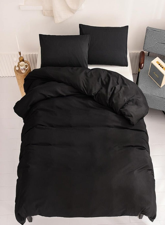 CLOTHKNOW Black Full Size Comforter Set All Black Bedding Comforter Sets Soft Boys Girls Comforter All Season Bedding with 2 x Pillow Cases - Image 5
