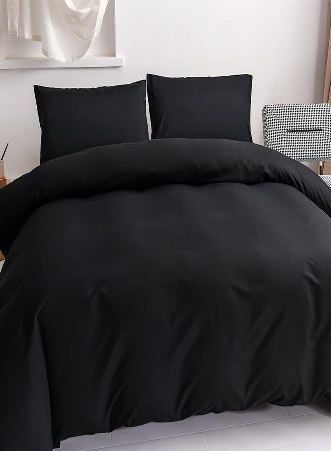 CLOTHKNOW Black Full Size Comforter Set All Black Bedding Comforter Sets Soft Boys Girls Comforter All Season Bedding with 2 x Pillow Cases - Image 4