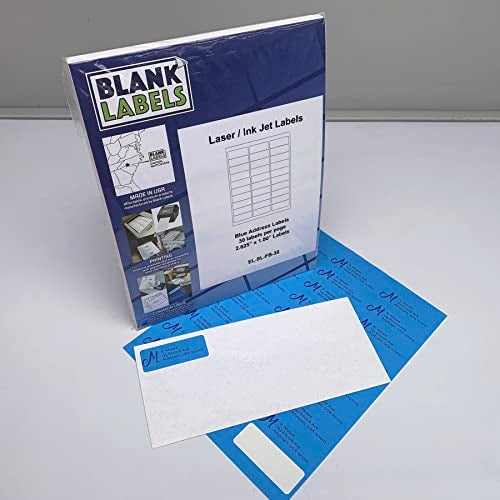 Blank Labels Blanks Labels Fluorescent Blue FBA & Mailing Labels from Blank Labels - 2-5/8" x 1" (2.625 x 1) - 30 Labels Per Sheet - Image 2