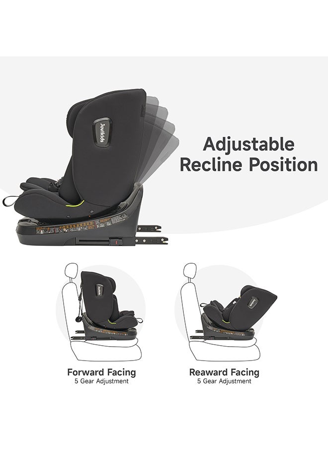 Jovikids - Rotating Ranger TT ISOFIX Car Seat 360° For Baby, 40 - 150 CM, 0- 12  Years, ECE R129/E4 I-size, Fixations ISOFIX, Top Tether - Black - Image 1