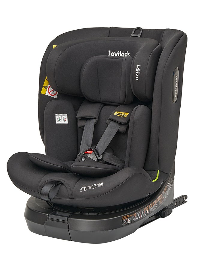 Jovikids Rotating Ranger TT ISOFIX Car Seat 360° For Baby, 40 - 150 CM, 0- 12  Years, ECE R129/E4 I-size, Fixations ISOFIX, Top Tether - Black 