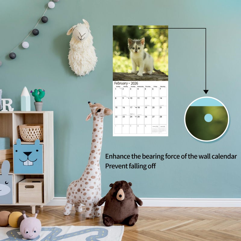 windrio 2026 Wall Calendar,Calendar 2026, November 2025 - December 2026, Wall Calendar Kittens, 12" x 24" Opened,Full Page Months Thick & Sturdy Paper for Gift Perfect Calendar Organizing & Planning - Image 4