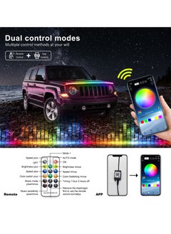SYOSI Exterior Car LED Hood Light Strip, 59 IN Multi Color Car Under Hood Decoration Light Strips with Chasing, Flexible Waterproof Daytime Running Light Strip kit for Cars, SUVs, Trucks  - Image 4