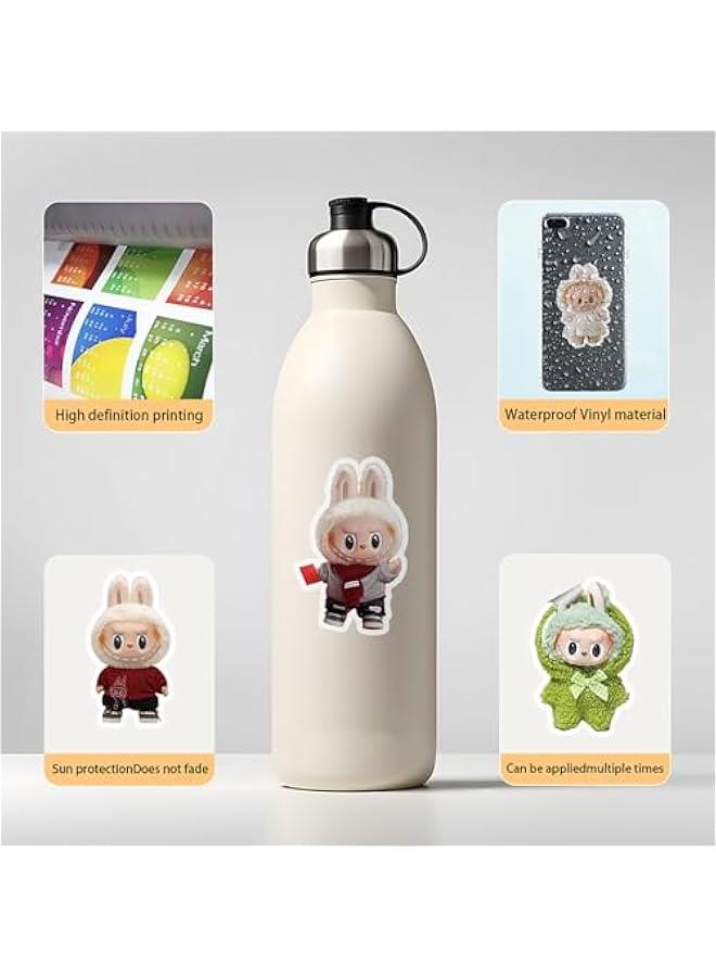 Arabest 50pcs Labubu Cartoon Stickers for Teen Water Bottle, Cool Terror Labubu Waterproof Vinyl Decal for Kids Adult Girl Laptop Skateboard Phone Guitar Travel Case Bike  - Image 4