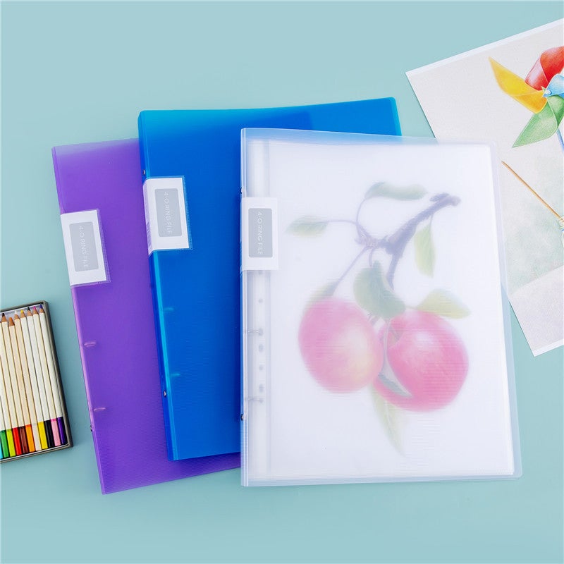Transparent Loose-Leaf A3 Binder 8K Folder 4-Hole Shell Information Book 8-Open Vertical Drawing Portfolio Storage Book - Image 5