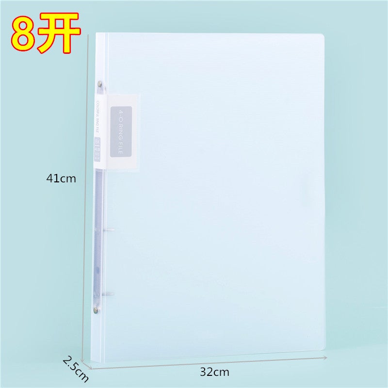 Transparent Loose-Leaf A3 Binder 8K Folder 4-Hole Shell Information Book 8-Open Vertical Drawing Portfolio Storage Book - Image 1