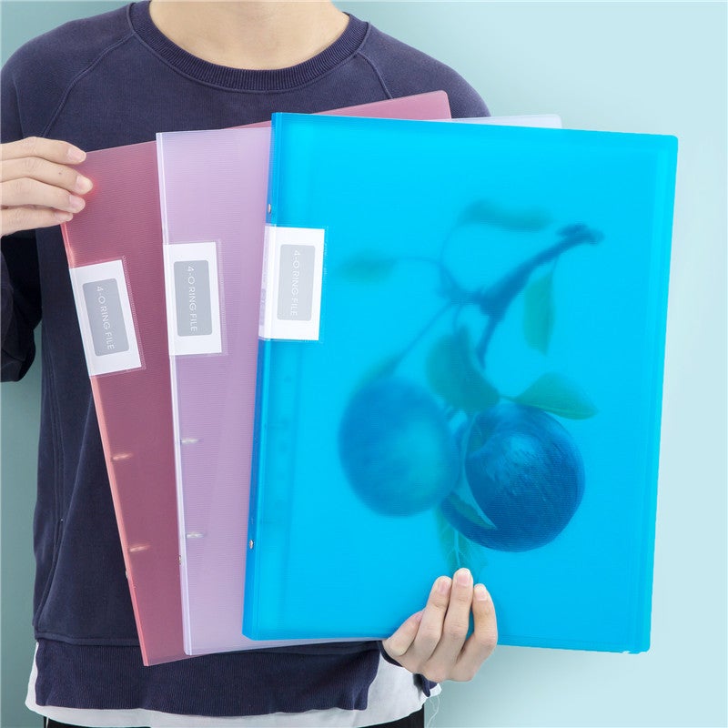 Transparent Loose-Leaf A3 Binder 8K Folder 4-Hole Shell Information Book 8-Open Vertical Drawing Portfolio Storage Book - Image 4