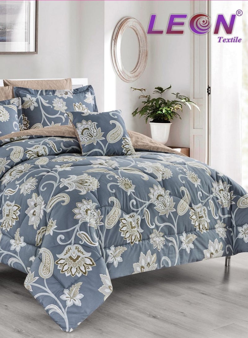 Leon Double Bedspread Set 8 Pieces 100% Cotton Floral 764