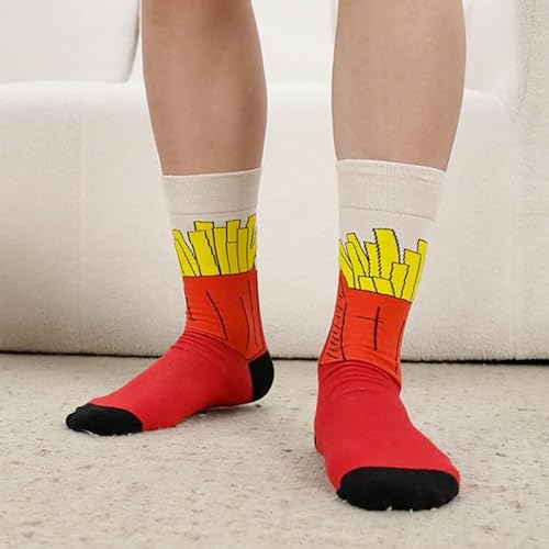 WeciBor Men's Colorful Funny Crazy Silly Cotton Crew Socks, 12 Pack Multicolor Food, Size 10-13 - Image 4
