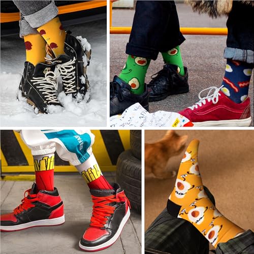 WeciBor Men's Colorful Funny Crazy Silly Cotton Crew Socks, 12 Pack Multicolor Food, Size 10-13 - Image 2