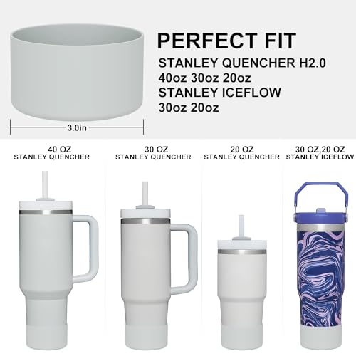 Affute Protective Silicone Boot for Stanley Quencher H2.0 40 30 20 oz & IceFlow Flip 30 20 oz, BPA Free Anti-Noise Anti-Scratch, Stanley Cup Protector Sleeve Cover Boot (Almond Rose) - Image 2