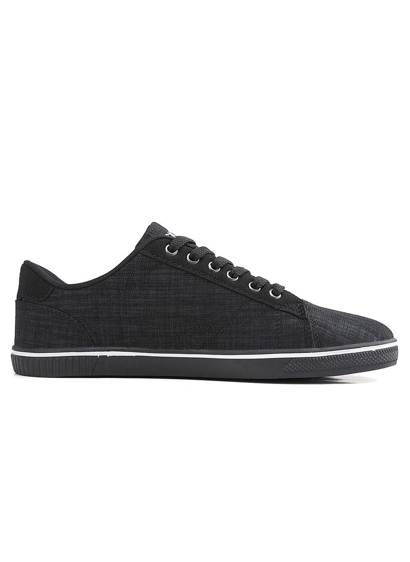 Sky View Mens Casual Shoes Low Top Fashion Canvas Sneakers Breathable Comfort Walking Shoes for Male Black  - Image 2