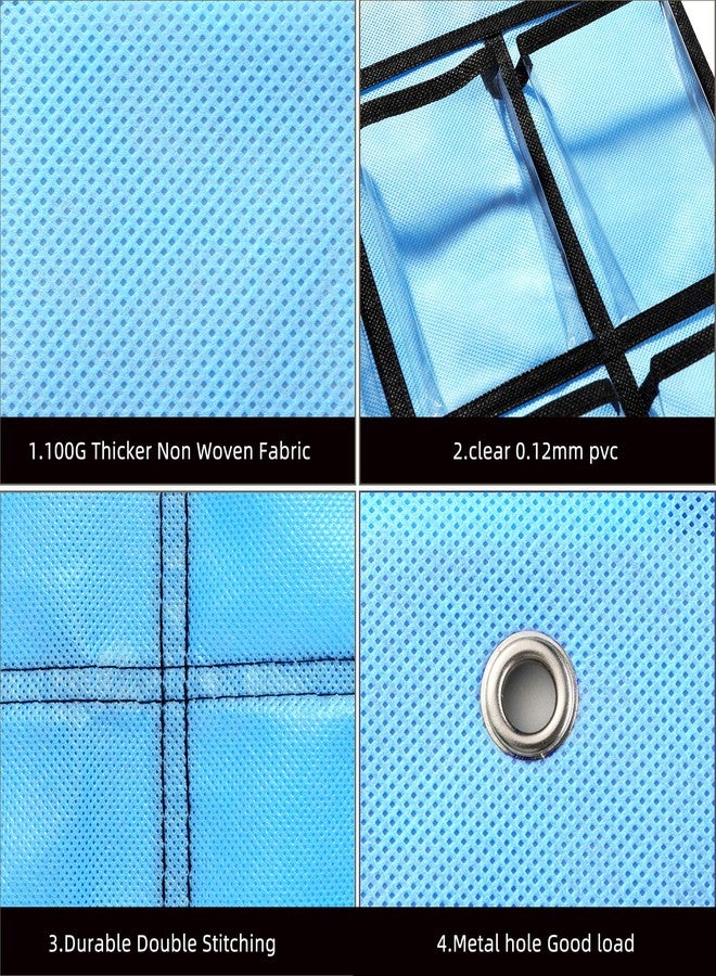 KEEPJOY Classroom Pocket Chart for Cellphone Calculator Holder, 30 Clear Pocket Charts for Classroom 33.5 x 24.5 inch Hanging cell phone Organizer Storage (Blue-30 pockets) - Image 5