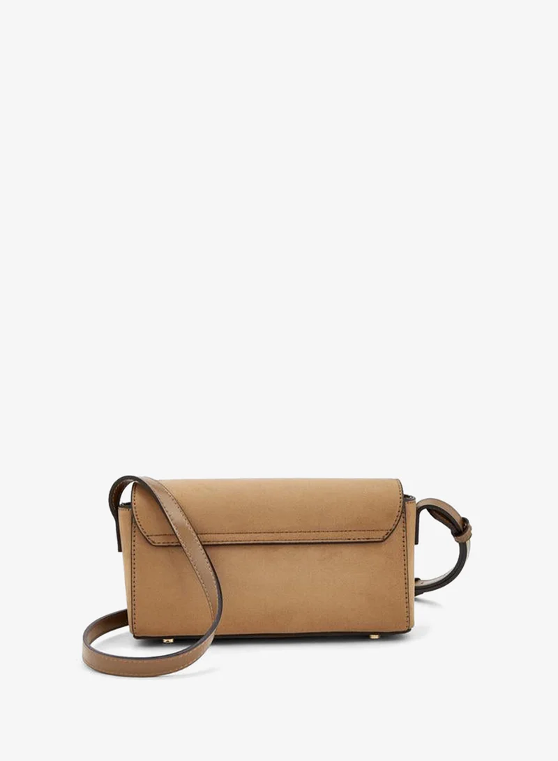 Celeste TAUPE Solid Crossbody Bag With Magnetic Clasp Closure for Women | Best Price UAE