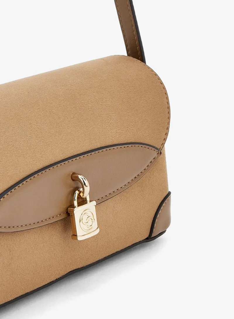 Celeste TAUPE Solid Crossbody Bag With Magnetic Clasp Closure for Women | Best Price UAE