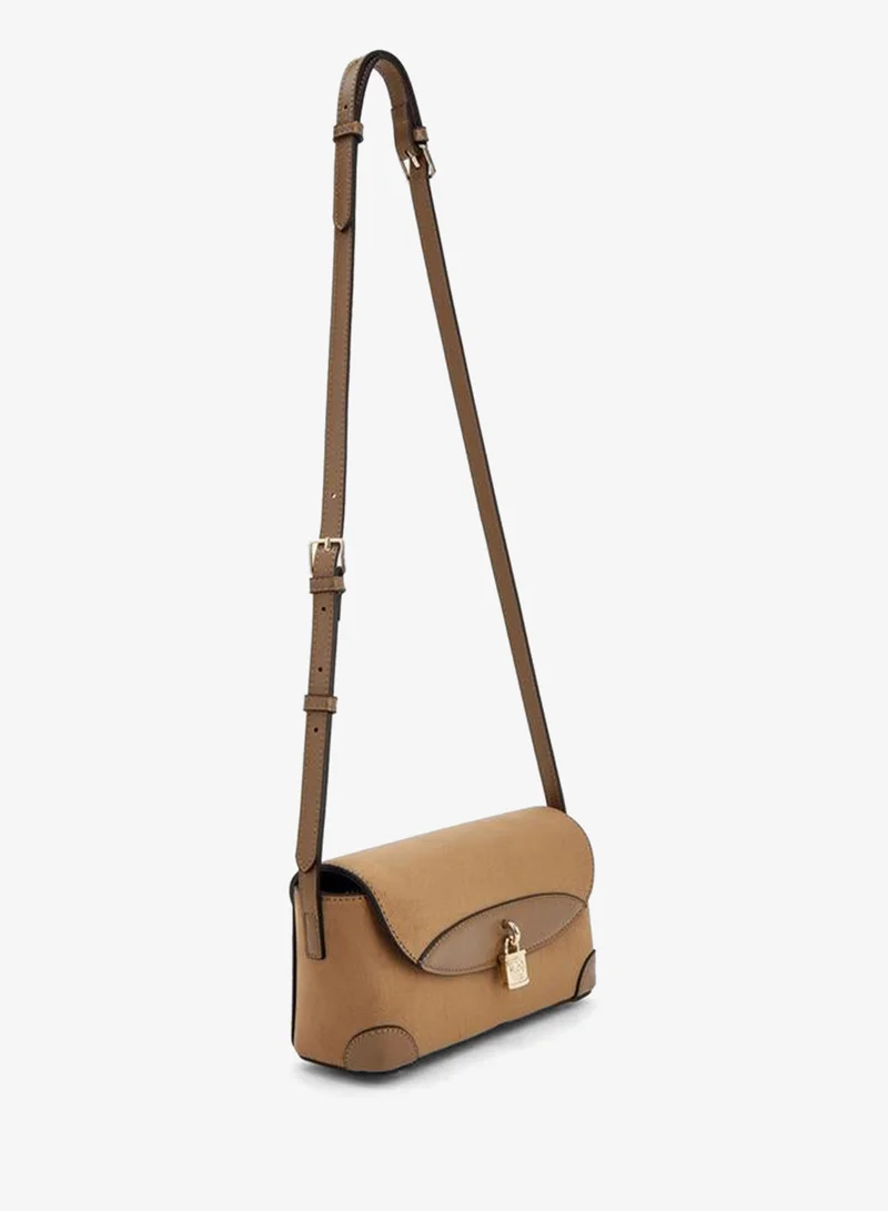 Celeste TAUPE Solid Crossbody Bag With Magnetic Clasp Closure for Women | Best Price UAE
