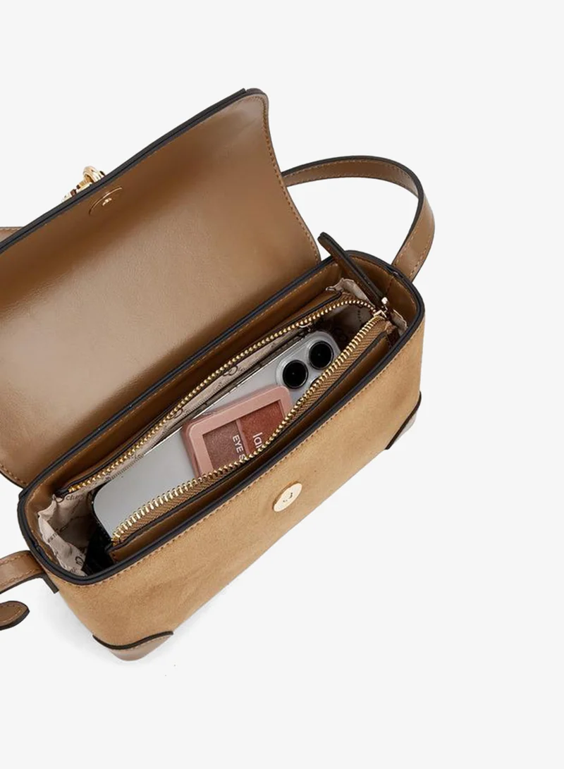 Celeste TAUPE Solid Crossbody Bag With Magnetic Clasp Closure for Women | Best Price UAE