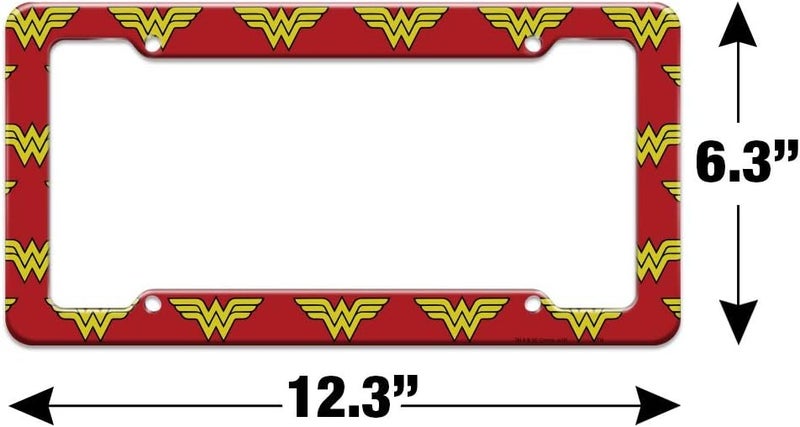 GRAPHICS & MORE Graphics and More Wonder Woman Classic Logo License Plate Clear Frame Hanging space save - Image 4