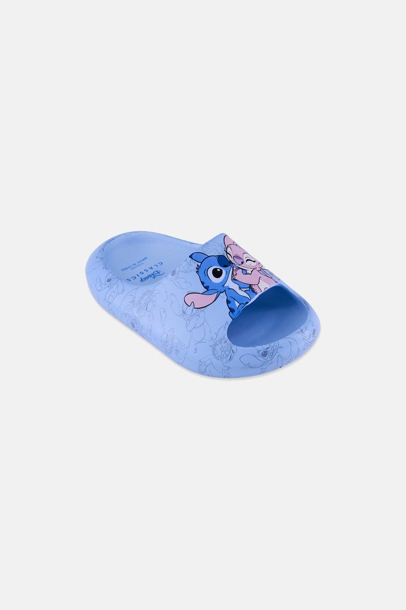 Disney Lilo And Stitch by Disney Toddlers Girl Slip On Slides, Dusty Blue - Image 1