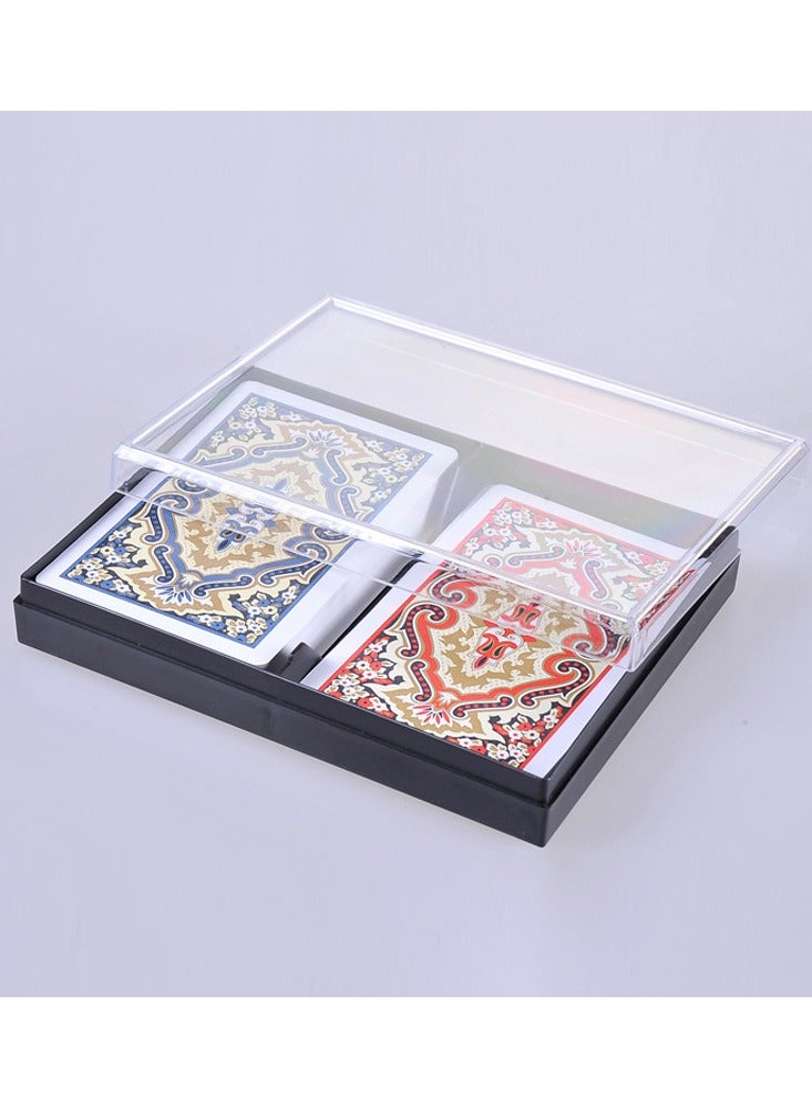 NIBEMINENT Two Packs In One Box Plastic Cards, PVC Waterproof Washable Playing Cards For Entertainment Party - Image 1