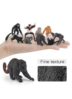 Y&D 10 PCS Various Monkeys and Gorillas Figurines Playset, Proboscis Japanese Macaques Marmosets Gibbons Lemurs, Cake Toppers Birthday Gift for Kids Todllers  - Image 5