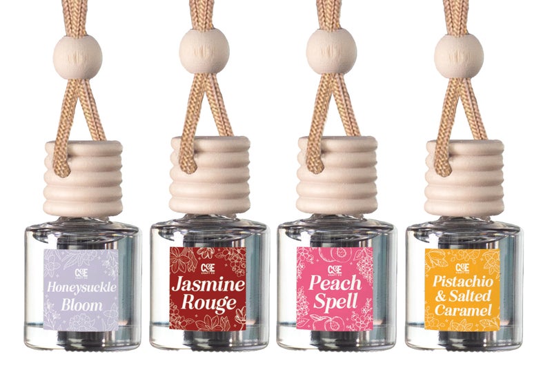 CE Craft Hanging Car Air Freshener  Fragrance Oil Diffuser with Essential Oils  LongLasting Aromatherapy Scents for Automobiles  4 Pack Designer