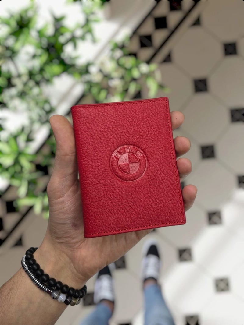 Visso Leather 1904 Leather Vehicle License Case with Bmw Logo - License Case Personalized Bag with Card Holder - Image 1