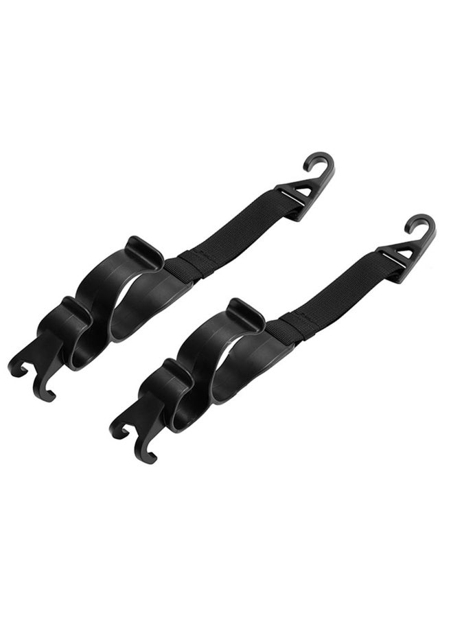 Generic 2pcs Car Back Seat Hook Multi-function Rear Seat Headrest Hanging Hook Umbrella Holder Seat Back Storage Interior Organizer 