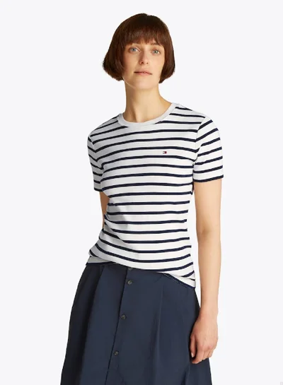 TOMMY HILFIGER Flag Embroidery Slim Fit T-Shirt &