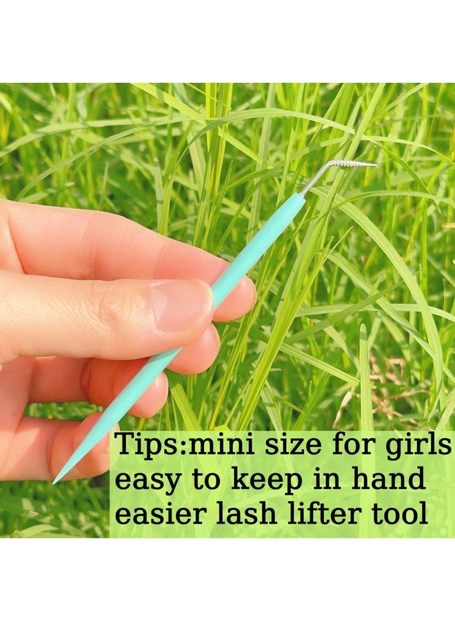 ICONSIAM Metal Lash Lift Tool Set 2 Pcs Upgrade Eyelash Separate Tools With Groove Like Y Brush Lash Comb Mini Size For Females Small Hand Popular Eyelash Lifting Stick Pink + Bluereusable 1000 Usage - Image 2