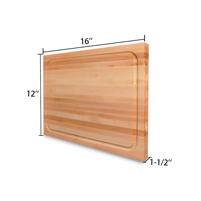 CONSDAN Hard Maple Wood Cutting Board for Kitchen, USA Grown Hardwood, 16 x 12, with Invisible Inner Handle, Prefinished with Food-Grade Oil, Suitable for Kitchen Edge Grain, 1-1/2" Thick - Image 3