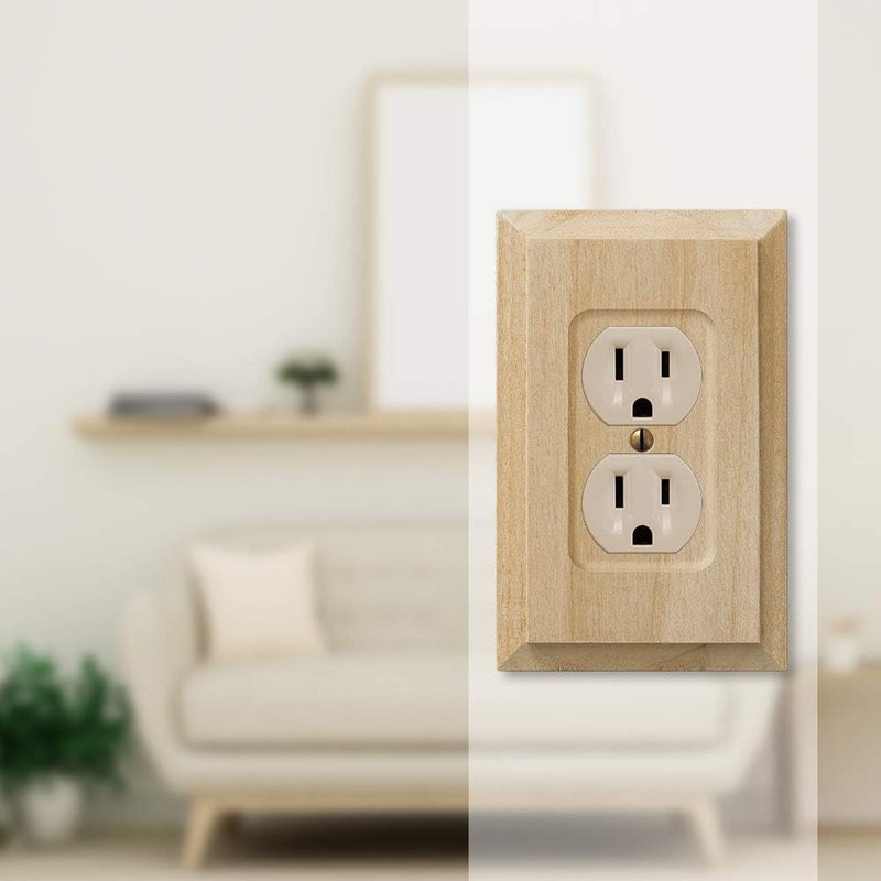Amerelle Baker Single Duplex Unfinished Wood Wallplate - Image 4