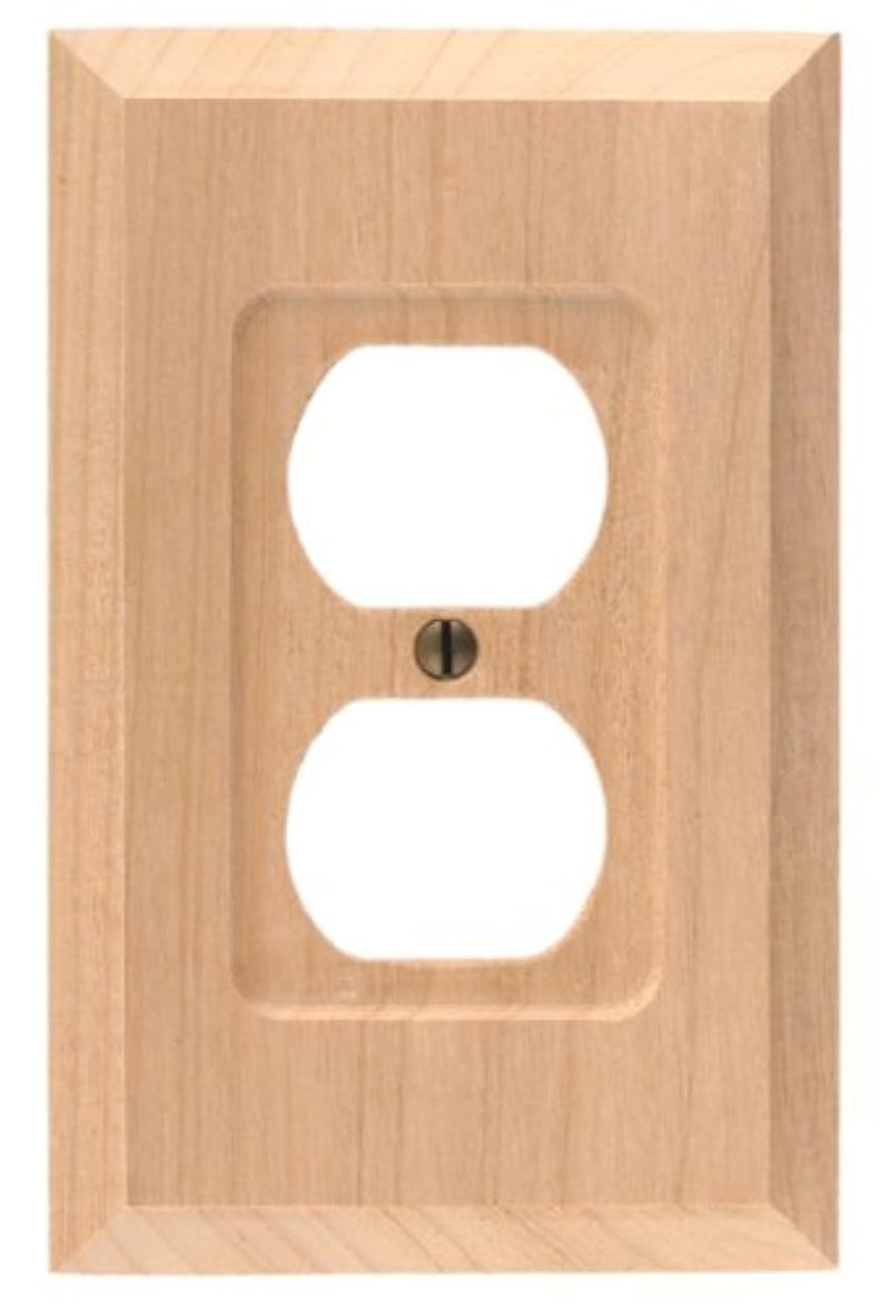 Amerelle Baker Single Duplex Unfinished Wood Wallplate - Image 1