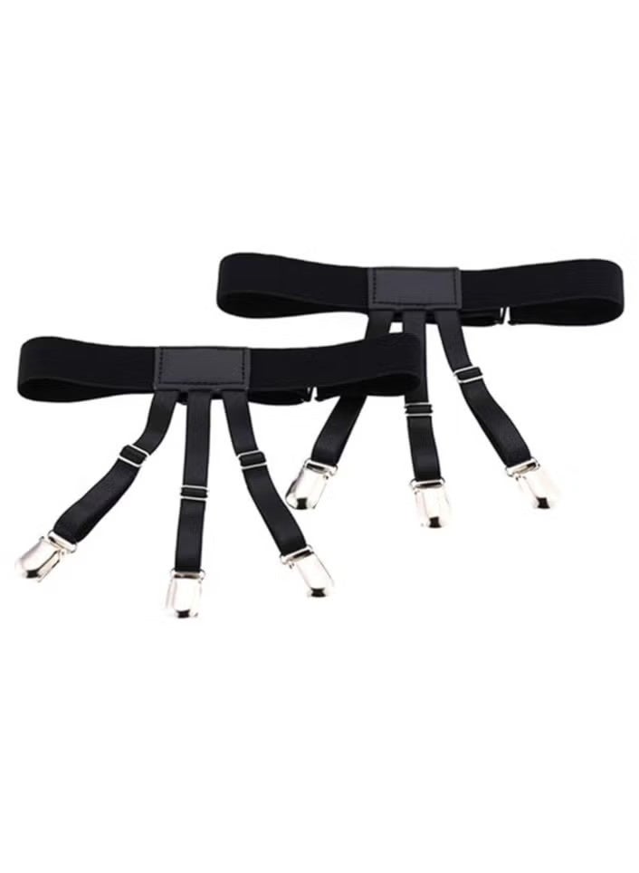 1pair Shirt Stays,Adjustable Elastic Shirts Holder with Non-slip Locking Clamps - Image 2