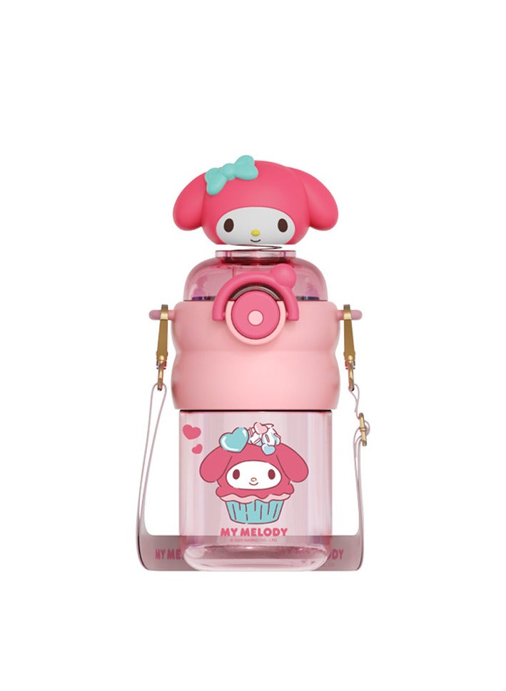 Kids Water Bottles With Straw,600ml Toddler Drinks Bottle for School,Leakproof Children's Bottle BPA free Sport Bottle for Girls Boys (Pink)