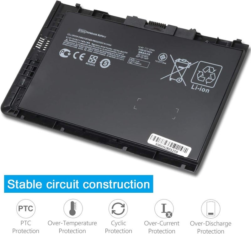 Lapcare BT04 BT04XL Notebook Battery for HP EliteBook Folio 9470 9470M 9480 9480M Series Ultrabook Laptop fits BA06 BA06XL Battery Spare 687945-001 696621-001 H4Q47AA H4Q48AA - Image 4