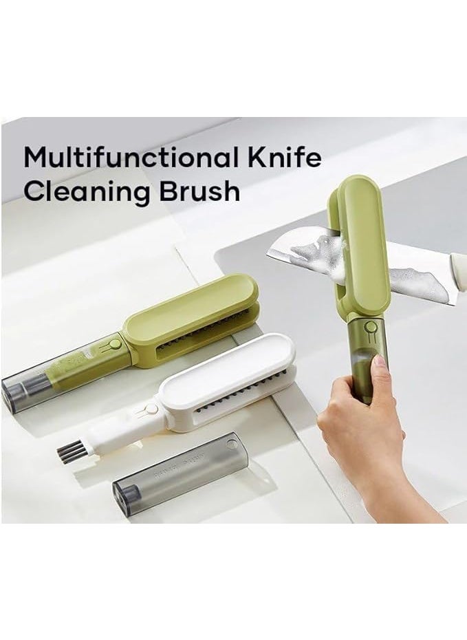Caltero Caltero Four in one Multifunctional Kitchen Knife Cleaner BrushUtensil Cleaner Multifunctional DoubleEnded Bristle Scrubber Dish Cleaner Brush 2024  - Image 3