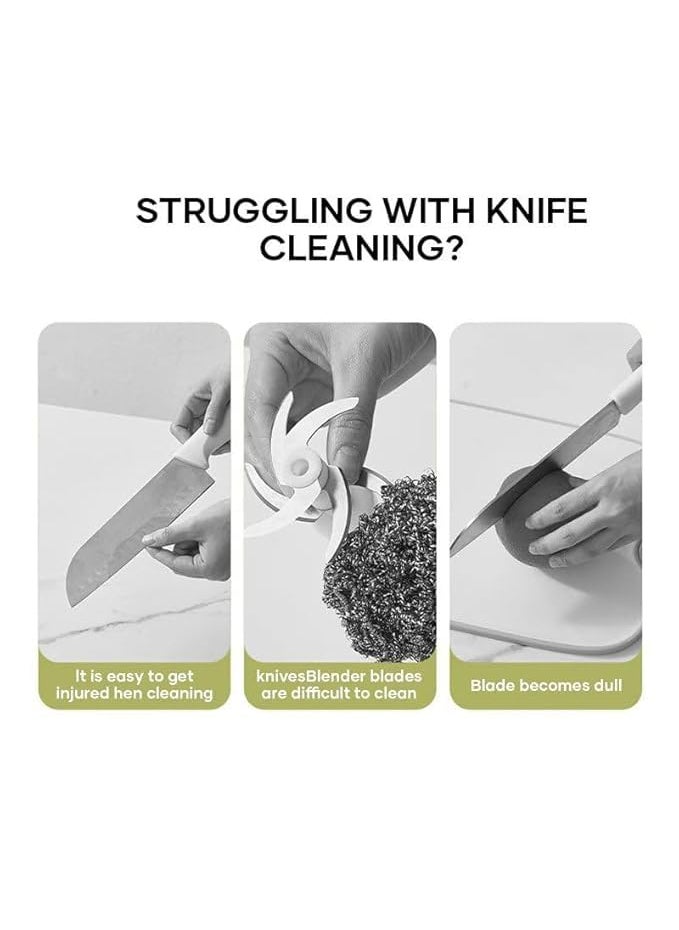 Caltero Caltero Four in one Multifunctional Kitchen Knife Cleaner BrushUtensil Cleaner Multifunctional DoubleEnded Bristle Scrubber Dish Cleaner Brush 2024  - Image 5